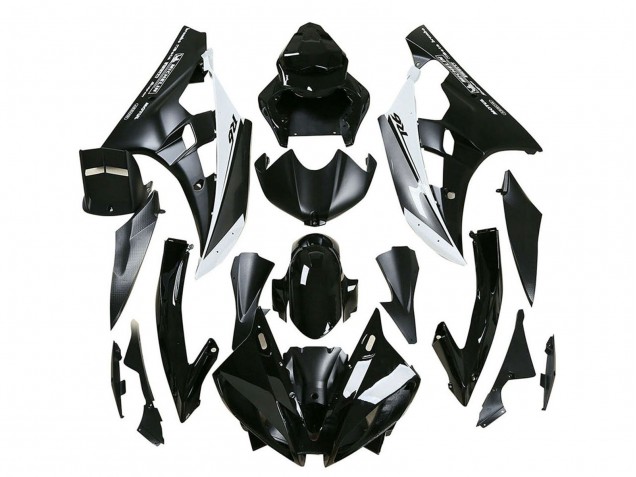 Carenagens Moto Yamaha YZF 600 R6 2006-2007 - Preto Brilhante Preto Fosco Branco Motul Michelin