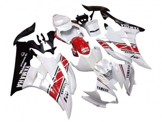 Carenagens Moto Yamaha YZF 600 R6 2006-2007 - Branco Vermelho Preto Motul
