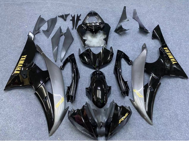 Carenagens Moto Yamaha YZF 600 R6 2006-2007 - Prata Preto Brilhante Ouro Decalques