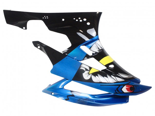 Carenagens Moto Yamaha YZF 600 R6 2006-2007 - Azul Verde Néon Preto Tubarão