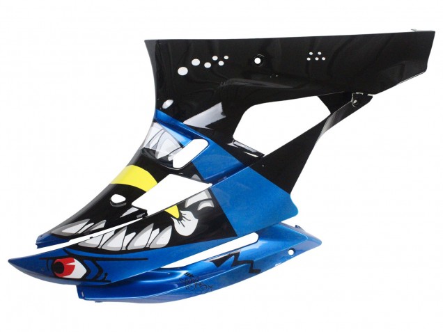 Carenagens Moto Yamaha YZF 600 R6 2006-2007 - Azul Verde Néon Preto Tubarão
