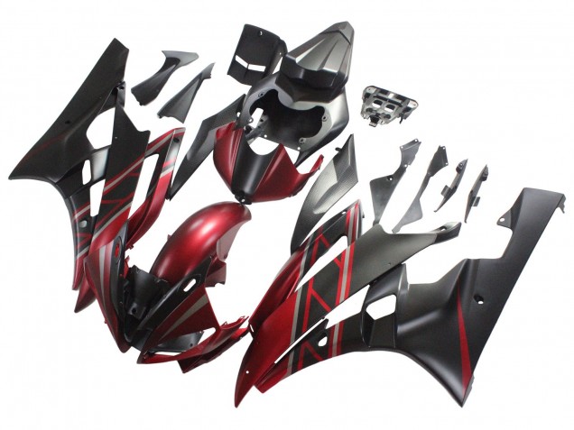 Carenagens Moto Yamaha YZF 600 R6 2006-2007 - Vermelho Preto Fosco