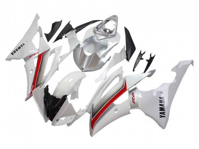 Carenagens Moto Yamaha YZF 600 R6 2008-2016 - Branco Vermelho