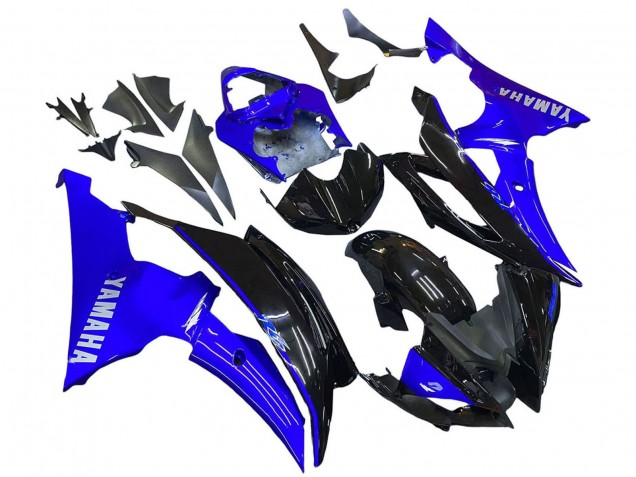 Carenagens Moto Yamaha YZF 600 R6 2008-2016 - Azul Preto Brilhante