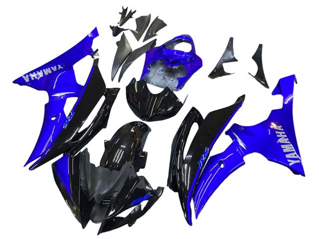 Carenagens Moto Yamaha YZF 600 R6 2008-2016 - Azul Preto Brilhante