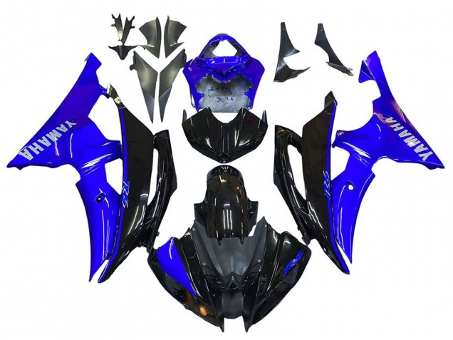 Carenagens Moto Yamaha YZF 600 R6 2008-2016 - Azul Preto Brilhante