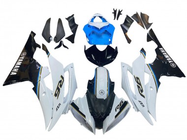 Carenagem Moto Yamaha YZF 600 R6 2008-2016 - Branco Azul Preto Brilhante