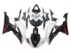 Carenagens Moto Yamaha YZF 600 R6 2008-2016 - Branco Preto Fosco Vermelho Decalques