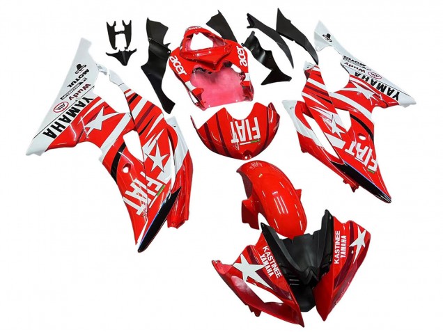 Carenagens Moto Yamaha YZF 600 R6 2008-2016 - Branco Vermelho Preto Fiat Acer