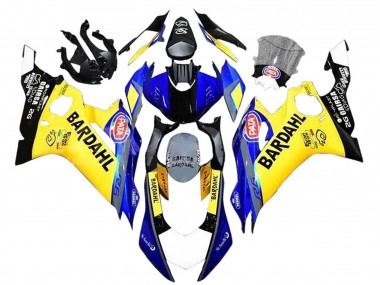 Carenagens Moto Yamaha YZF 600 R6 2008-2016 - Amarelo Azul Preto Bardahl
