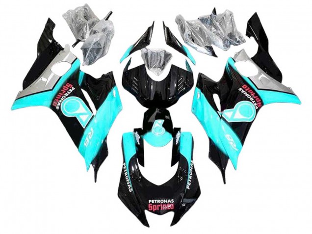 Carenagens Moto Yamaha YZF 600 R6 2008-2016 - Azul Claro Preto Brilhante Petronas