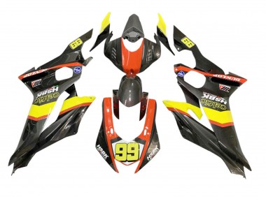 Carenagens Moto Yamaha YZF 600 R6 2008-2016 - Amarelo Laranja Preto Fibra de Carbono Estilo