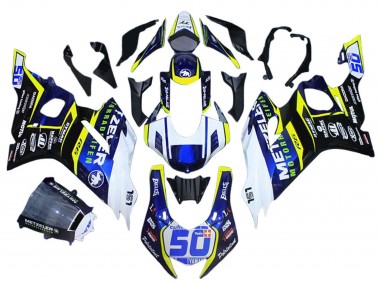 Carenagens Moto Yamaha YZF 600 R6 2017-2023 - Branco Amarelo Azul
