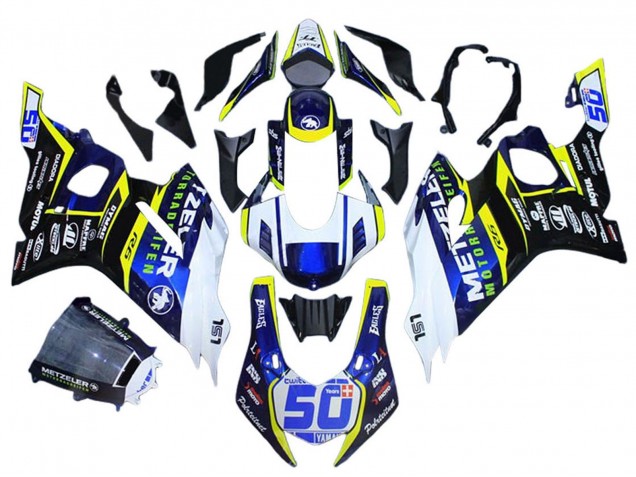 Carenagens Moto Yamaha YZF 600 R6 2017-2023 - Branco Amarelo Azul