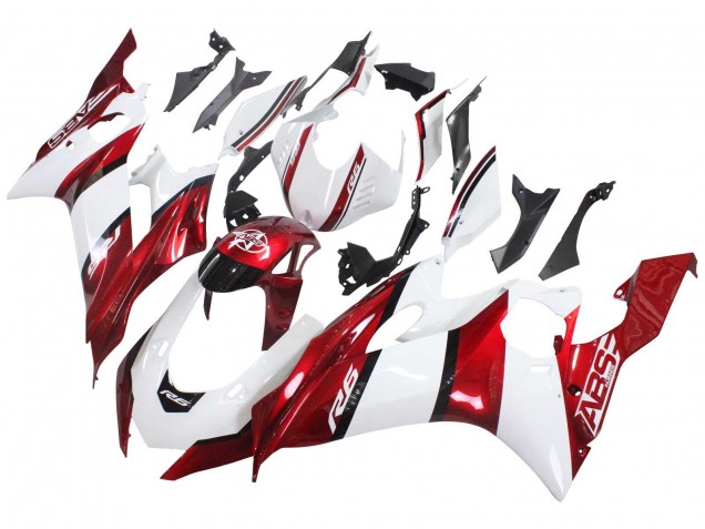 Carenagens Moto Yamaha YZF 600 R6 2017-2023 - Branco Vermelho Preto