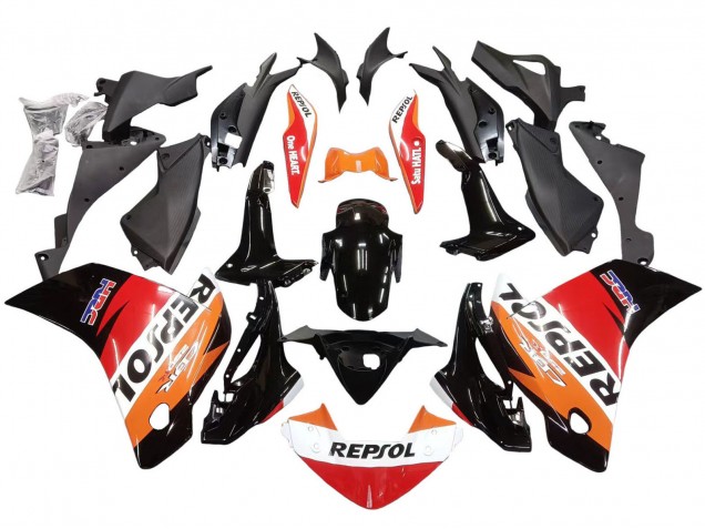 Carenagens Moto Honda CBR250RR 2011-2015 - Laranja Branco Vermelho Preto Glossy HRC Repsol