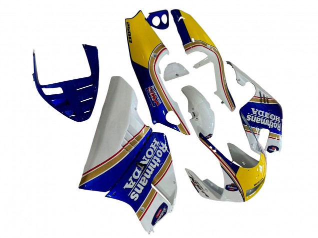 Carenagens Moto Honda NSR250 1994-1996 - Branco Azul Amarelo Ouro Rothmans