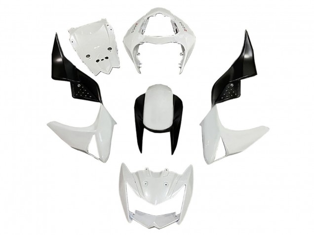 Carenagens Moto Kawasaki Z1000 2003-2006 - Branco Preto Brilhante