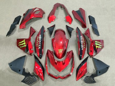 Carenagens Moto Kawasaki Z1000 2010-2013 - Vermelho Preto Brilhante Verde Monstro
