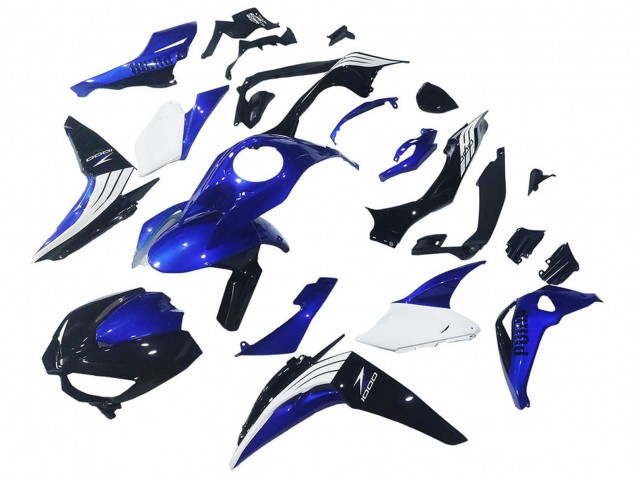 Carenagens Moto Kawasaki Z1000 2014-2019 - Branco Azul Preto