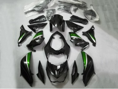 Carenagens Moto Kawasaki Z800 2013-2018 - Preto Brilhante Verde Prata