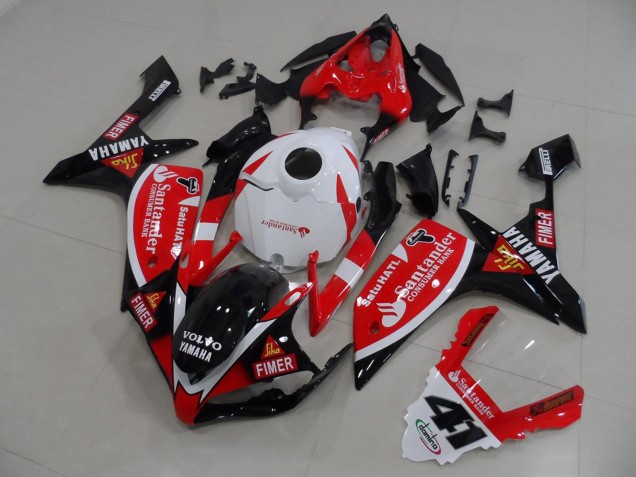 Carenagens Moto Yamaha YZF R1 2007-2008 - Vermelho Branco Preto Volvo Fimer Santander