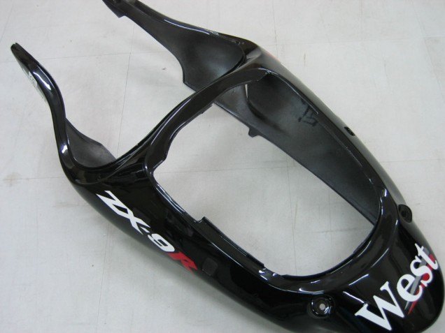 Carenagens Moto Kawasaki ZX9R 2000-2001 - Preto Brilhante Branco West