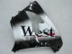 Carenagens Moto Kawasaki ZX9R 2000-2001 - Preto Brilhante Branco West