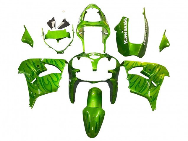 Carenagens Moto Kawasaki ZX9R 2000-2001 - Verde Chama