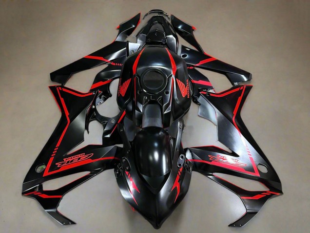 Carenagens Moto Honda CBR650R 2019-2020 - Preto Brilhante Vermelho Listra