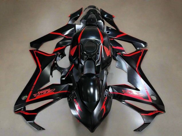 Carenagens Moto Honda CBR650R 2021-2023 - Preto Brilhante Vermelho Listra