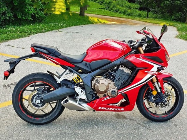 Carenagens Moto Honda CBR650R 2021-2023 - Vermelho Branco Preto Listra