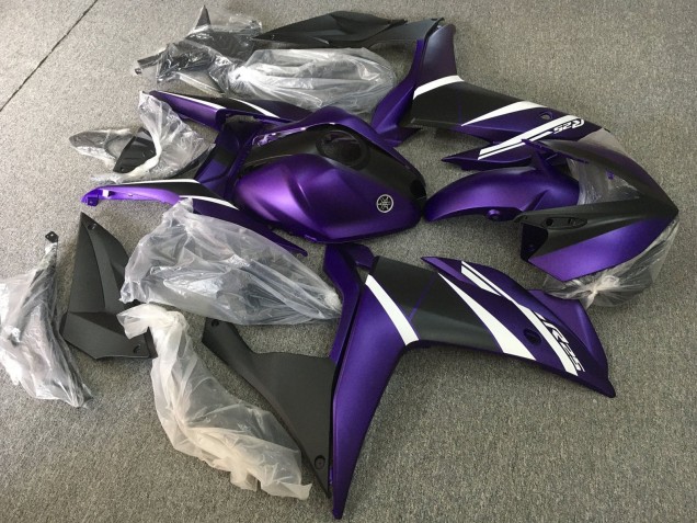 Carenagens Moto Yamaha YZF R3/R25 2015-2018 - Branco Roxo Preto Fosco