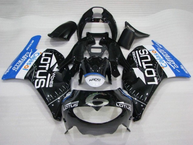 Carenagens Moto Aprilia RS250 1995-1997 - Preto Brilhante Branco Azul Lotus