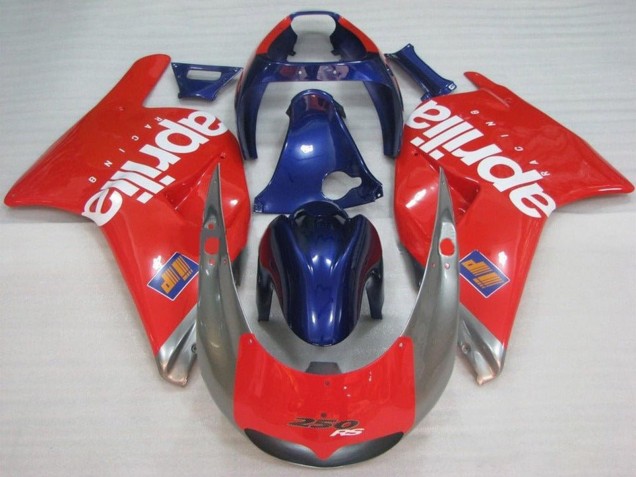 Carenagens Moto Aprilia RS250 1995-1997 - Vermelho Prata Azul Branco