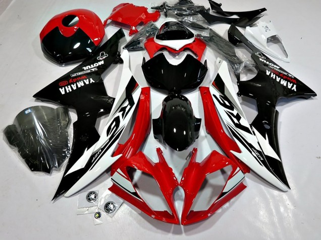 Carenagens Moto Yamaha YZF 600 R6 2008-2016 - Branco Vermelho Preto Brilhante Motul Michelin