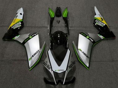 Carenagens Moto Aprilia RSV4 1000 2009-2015 - Prata Preto Verde Amarelo