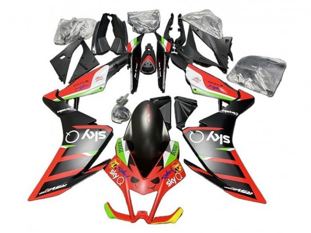 Carenagens Moto Aprilia RSV4 1000 2009-2015 - Preto Fosco Vermelho Verde Branco