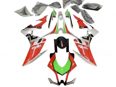 Carenagens Moto Aprilia RSV4 1000 2016-2020 - Vermelho Prata Preto Verde
