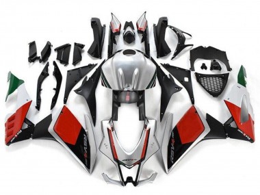 Carenagem Moto Aprilia RSV4 1000 2016-2020 - Prata Vermelho Preto Verde