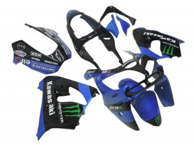 Carenagens Moto Kawasaki ZX9R 2000-2001 - Azul Preto Verde Monstro