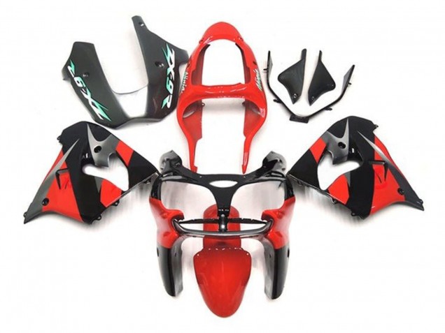 Carenagens Moto Kawasaki ZX9R 2002-2003 - Vermelho Preto Prata