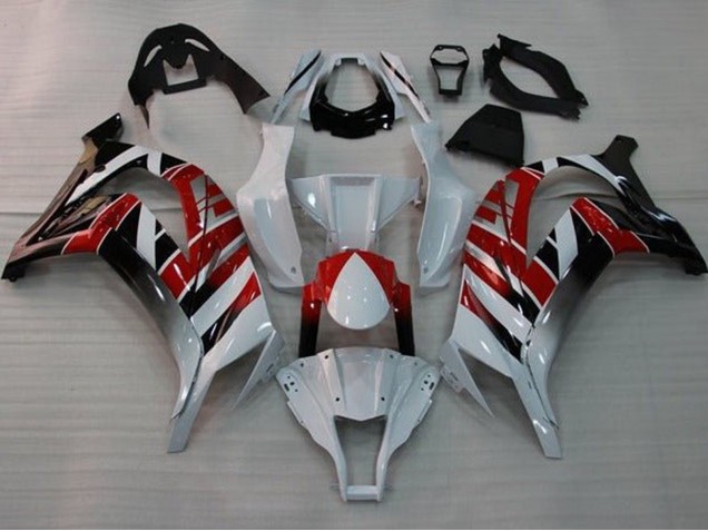 Carenagens Moto Kawasaki ZX10R 2011-2015 - Branco Vermelho Preto Listra