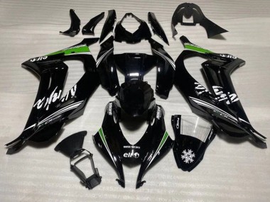 Carenagens Moto Kawasaki ZX10R 2016-2020 - Preto Brilhante Branco Verde Listra Neve