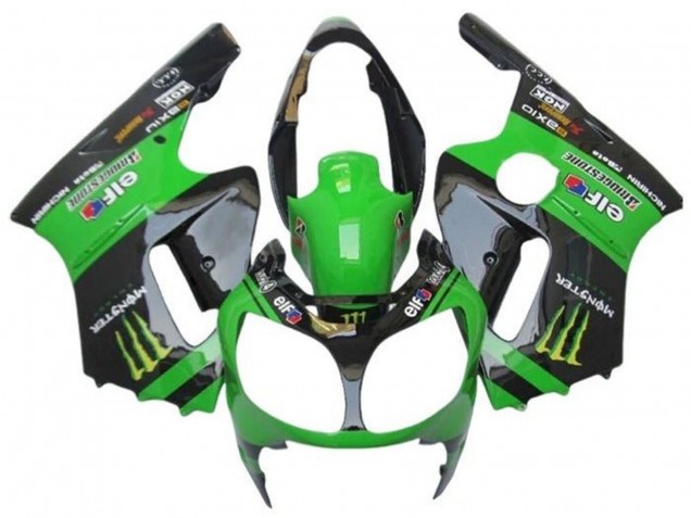 Carenagens Moto Kawasaki ZX12R 2002-2006 - Verde Preto Brilhante Elf Touch4 Monstro