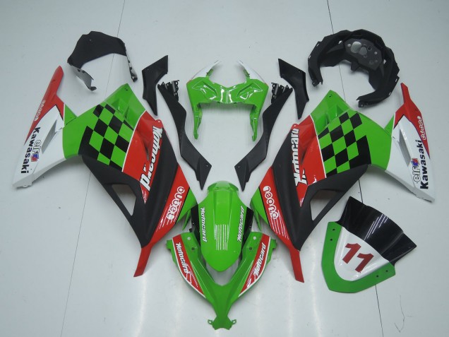 Carenagens Moto Kawasaki EX300 2013-2024 - Verde Branco Vermelho Preto Motocard
