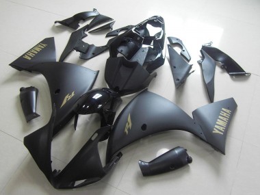 Carenagem Moto Yamaha YZF R1 2012-2014 - Preto Brilhante Preto Fosco Ouro Decalques