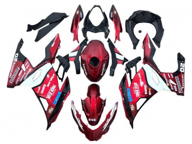 Carenagens Moto Kawasaki Ninja 400 2018-2024 - Vermelho Azul Branco Trick Star Bridgestone