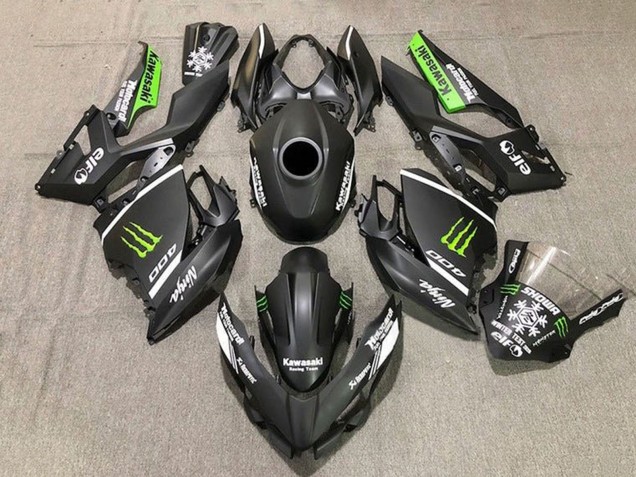 Carenagens Moto Kawasaki Ninja 400 2018-2024 - Preto Fosco Branco Verde Monstro Neve