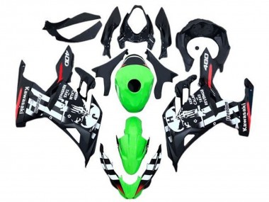 Carenagens Moto Kawasaki Ninja 400 2018-2024 - Verde Preto Branco Vermelho Crânio